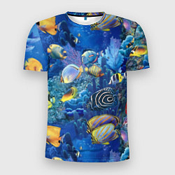 Мужская спорт-футболка Коралловые рыбки