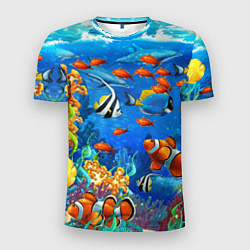 Мужская спорт-футболка Коралловые рыбки