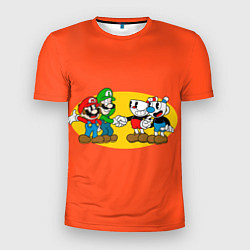 Мужская спорт-футболка CupHead x Mario