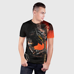 Футболка спортивная мужская БЕРСЕРК оранжевый, цвет: 3D-принт — фото 2
