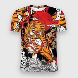 Мужская спорт-футболка Самурайский тигр