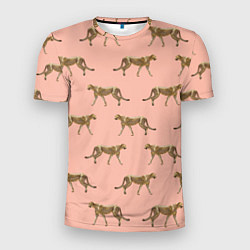 Мужская спорт-футболка Гепарды на розовом