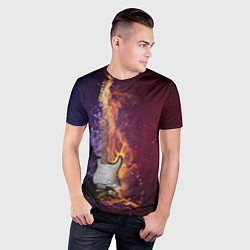 Футболка спортивная мужская Гитара - Огонь и вода, цвет: 3D-принт — фото 2