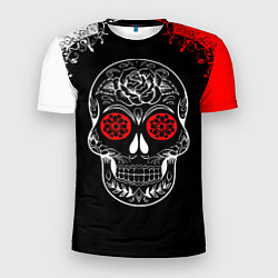 Мужская спорт-футболка Red White Skull - Череп
