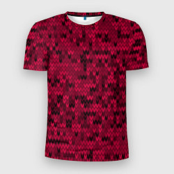 Футболка спортивная мужская Красно-черный абстрактный узор, цвет: 3D-принт
