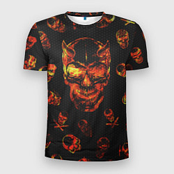 Мужская спорт-футболка Огненные черепа Carbon
