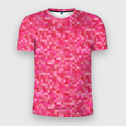 Мужская спорт-футболка Цикламеновая пиксельная абстракция