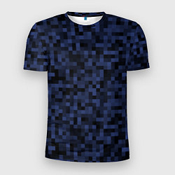 Мужская спорт-футболка Темная пиксельная абстракция