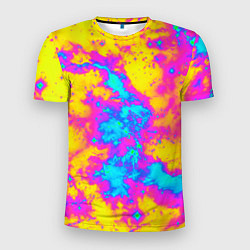 Мужская спорт-футболка Яркая абстракция космических красок