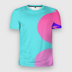 Мужская спорт-футболка Розово-голубой градиент