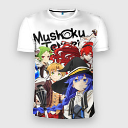 Мужская спорт-футболка Реинкарнация безработного: Рудеус, Эрис, Рокси, Си