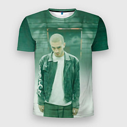 Мужская спорт-футболка Хаски в комнате