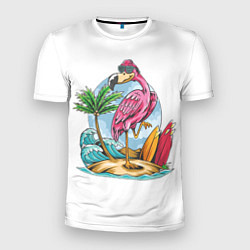 Мужская спорт-футболка Фламинго На Острове