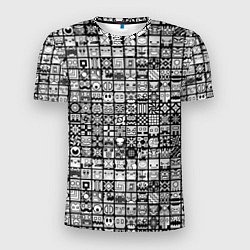 Футболка спортивная мужская Geometry Dash: BW Pattern, цвет: 3D-принт