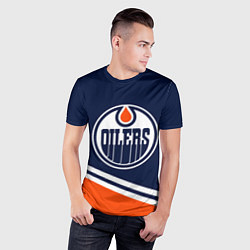 Футболка спортивная мужская Edmonton Oilers Эдмонтон Ойлерз, цвет: 3D-принт — фото 2