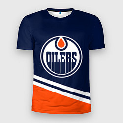 Футболка спортивная мужская Edmonton Oilers Эдмонтон Ойлерз, цвет: 3D-принт