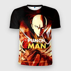 Футболка спортивная мужская Огненный Сайтама One Punch-Man, цвет: 3D-принт