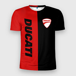 Мужская спорт-футболка DUCATI BLACK RED BACKGROUND