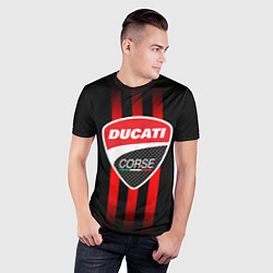 Футболка спортивная мужская DUCATI CARBON LOGO ITALY CONCERN, цвет: 3D-принт — фото 2