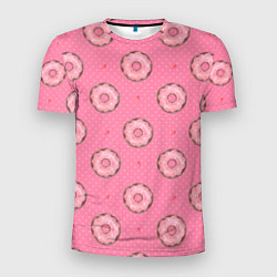 Мужская спорт-футболка Розовые пончики паттерн