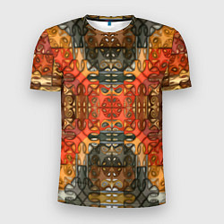 Мужская спорт-футболка Коллекция Фрактальная мозаика Оранжевый