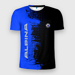 Футболка спортивная мужская Alpina Blue and Black, цвет: 3D-принт