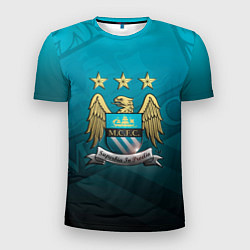 Футболка спортивная мужская Manchester City Teal Themme, цвет: 3D-принт