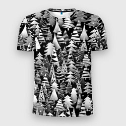 Мужская спорт-футболка Лес абстрактных ёлок