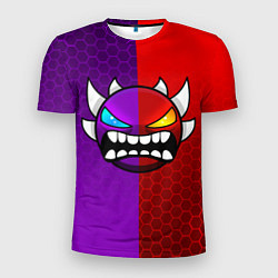 Футболка спортивная мужская Geometry Dash: Violet x Red, цвет: 3D-принт