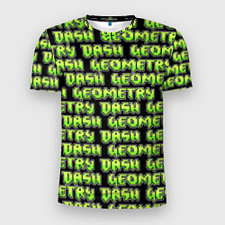Футболка спортивная мужская Geometry Dash: Green Pattern Logo, цвет: 3D-принт