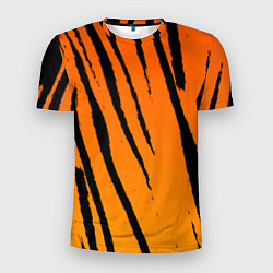 Мужская спорт-футболка Шкура тигра диагональ