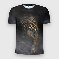 Мужская спорт-футболка Тигр в тумане