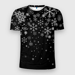 Мужская спорт-футболка Снежинки - С Новый год