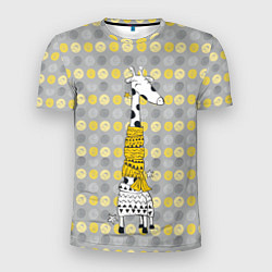 Футболка спортивная мужская Милая жирафа в шарфе, цвет: 3D-принт