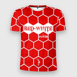 Футболка спортивная мужская Красно-Белая Сила, цвет: 3D-принт