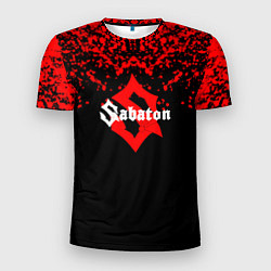 Мужская спорт-футболка Sabaton красные брызги
