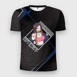 Мужская спорт-футболка Незуко Камадо Nezuko Kamado, Клинок, рассекающий д