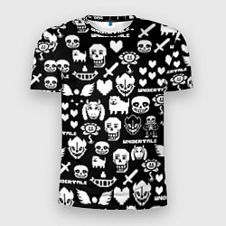 Мужская спорт-футболка UNDERTALE PATTERN БЕЛЫЙ