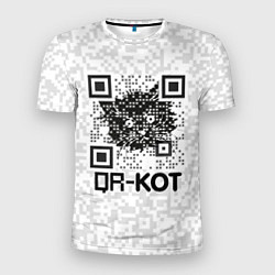 Футболка спортивная мужская QR код котик, цвет: 3D-принт