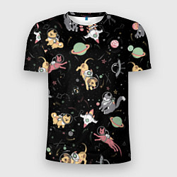 Мужская спорт-футболка Космические коты