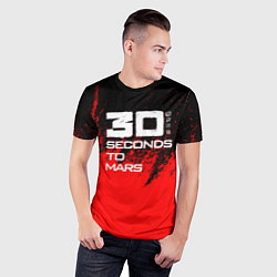 Футболка спортивная мужская 30 Seconds to Mars: Брызги, цвет: 3D-принт — фото 2