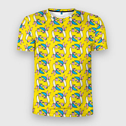 Мужская спорт-футболка Летний узор Забавные бананчики
