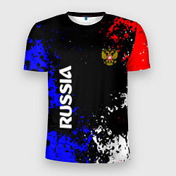 Футболка спортивная мужская Russia Брызги красок, цвет: 3D-принт