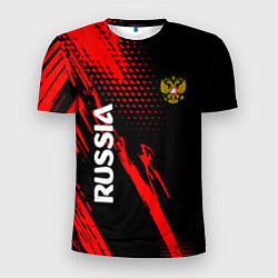 Мужская спорт-футболка Russia Герб Геометрия