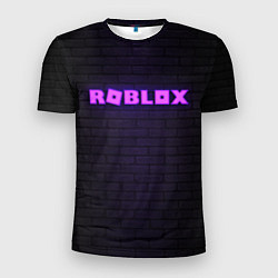 Футболка спортивная мужская ROBLOX NEON LOGO ИГРА РОБЛОКС, цвет: 3D-принт