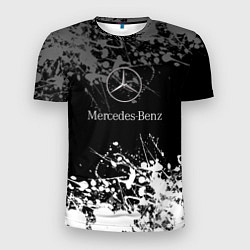 Футболка спортивная мужская Mercedes-Benz Брызги красок, цвет: 3D-принт