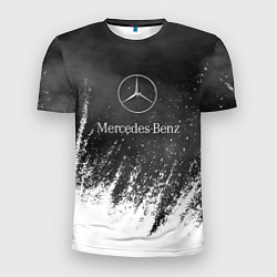 Футболка спортивная мужская Mercedes-Benz: Облако с Брызгами, цвет: 3D-принт