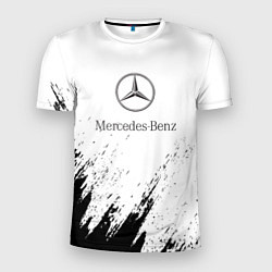 Футболка спортивная мужская Mercedes-Benz - White texture, цвет: 3D-принт