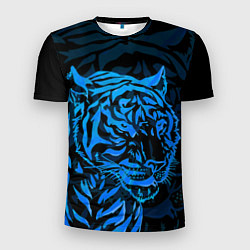 Футболка спортивная мужская Голубой тигр Blue, цвет: 3D-принт