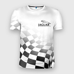 Футболка спортивная мужская Jaguar, Ягуар Финишный флаг, цвет: 3D-принт
